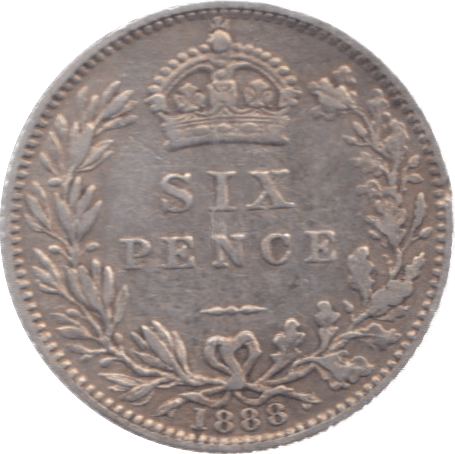 1888 SIXPENCE ( GVF ) 6 - Sixpence - Cambridgeshire Coins