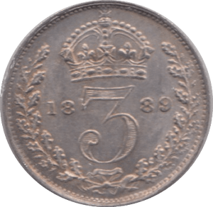 1889 MAUNDY THREEPENCE ( AUNC ) - Maundy Coins - Cambridgeshire Coins