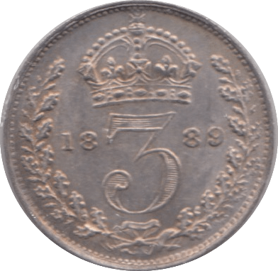 1889 MAUNDY THREEPENCE ( AUNC ) - Maundy Coins - Cambridgeshire Coins