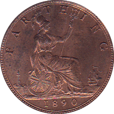 1890 FARTHING ( BU ) - Farthing - Cambridgeshire Coins