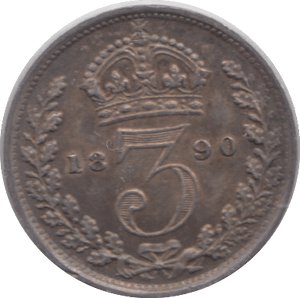 1890 MAUNDY THREEPENCE ( AUNC ) - Maundy Coins - Cambridgeshire Coins