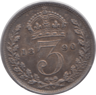 1890 MAUNDY THREEPENCE ( AUNC ) - Maundy Coins - Cambridgeshire Coins