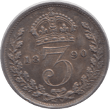 1890 MAUNDY THREEPENCE ( AUNC ) - Maundy Coins - Cambridgeshire Coins