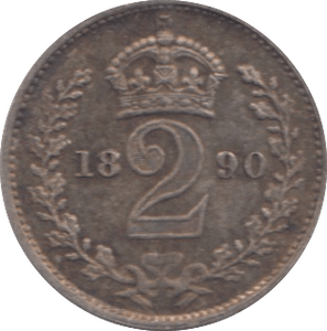 1890 MAUNDY TWOPENCE ( EF ) - Maundy Coins - Cambridgeshire Coins