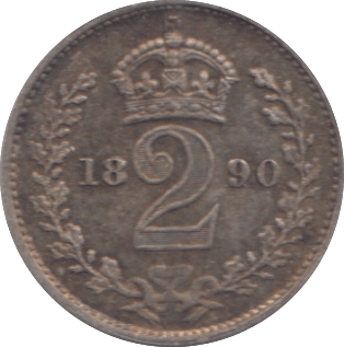 1890 MAUNDY TWOPENCE ( EF ) - Maundy Coins - Cambridgeshire Coins