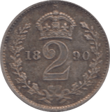 1890 MAUNDY TWOPENCE ( EF ) - Maundy Coins - Cambridgeshire Coins