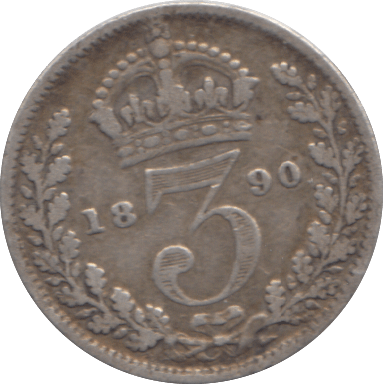 1890 SILVER THREEPENCE ( FINE ) - Threepence - Cambridgeshire Coins