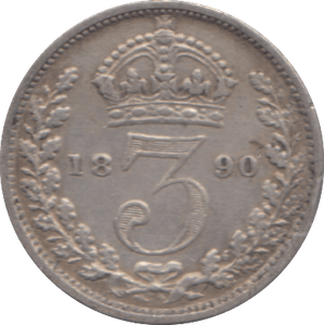 1890 SILVER THREEPENCE ( VF ) - Threepence - Cambridgeshire Coins