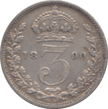 1890 SILVER THREEPENCE ( VF ) - Threepence - Cambridgeshire Coins