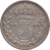 1890 SILVER THREEPENCE ( VF ) - Threepence - Cambridgeshire Coins