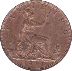 1891 FARTHING ( BU ) - Farthing - Cambridgeshire Coins