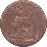 1891 FARTHING ( BU ) - Farthing - Cambridgeshire Coins