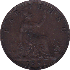 1891 FARTHING ( EF ) - Farthing - Cambridgeshire Coins