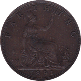 1891 FARTHING ( EF ) - Farthing - Cambridgeshire Coins