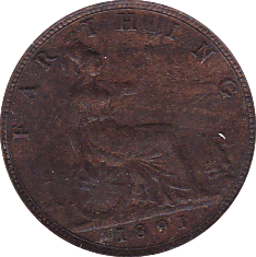 1891 FARTHING ( GEF ) - Farthing - Cambridgeshire Coins