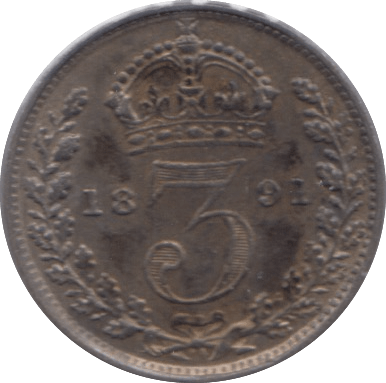 1891 MAUNDY THREEPENCE ( GVF ) - Maundy Coins - Cambridgeshire Coins