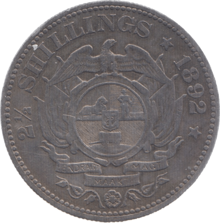 1892 SILVER 2 1/2 SHILLING SOUTH AFRICA - SILVER WORLD COINS - Cambridgeshire Coins