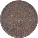 1893 INDIAN SILVER ONE RUPEE - SILVER WORLD COINS - Cambridgeshire Coins