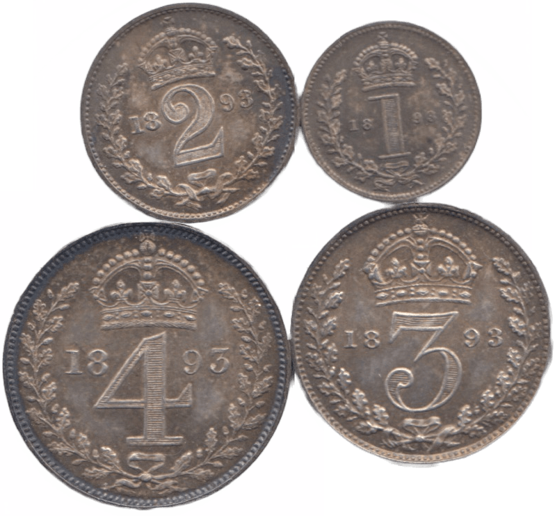 1893 MAUNDY SET - Maundy Set - Cambridgeshire Coins