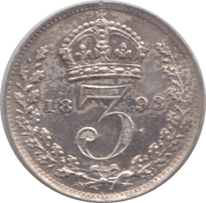 1893 MAUNDY THREEPENCE ( EF ) - Maundy Coins - Cambridgeshire Coins