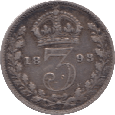 1893 MAUNDY THREEPENCE ( GF ) 1 - Maundy Coins - Cambridgeshire Coins