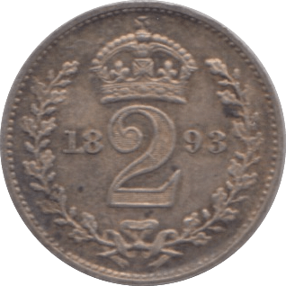 1893 MAUNDY TWOPENCE ( EF ) - Maundy Coins - Cambridgeshire Coins