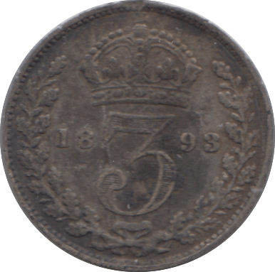 1893 SILVER THREEPENCE ( FAIR ) - Threepence - Cambridgeshire Coins