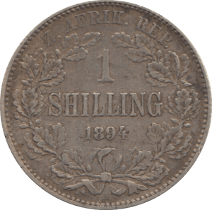 1894 SILVER ONE SHILLING SOUTH AFRICA 1 - SILVER WORLD COINS - Cambridgeshire Coins