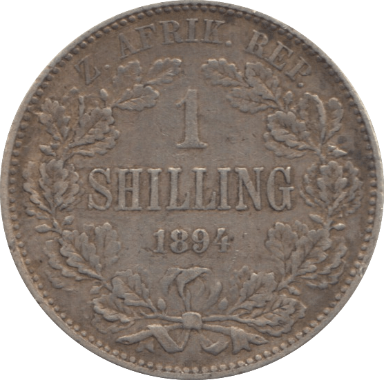 1894 SILVER ONE SHILLING SOUTH AFRICA 1 - SILVER WORLD COINS - Cambridgeshire Coins