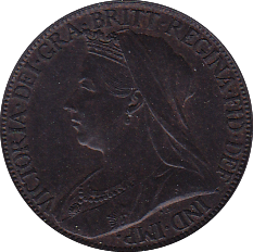 1895 FARTHING ( UNC ) SCRATCH - Farthing - Cambridgeshire Coins