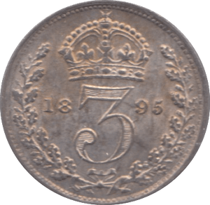 1895 MAUNDY THREEPENCE ( UNC ) - Maundy Coins - Cambridgeshire Coins