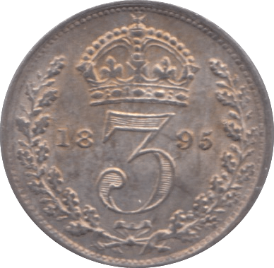 1895 MAUNDY THREEPENCE ( UNC ) - Maundy Coins - Cambridgeshire Coins