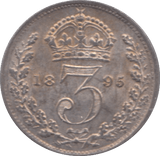 1895 MAUNDY THREEPENCE ( UNC ) - Maundy Coins - Cambridgeshire Coins