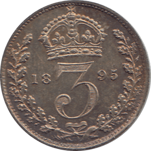 1895 MAUNDY THREEPENCE ( UNC ) - Maundy Coins - Cambridgeshire Coins