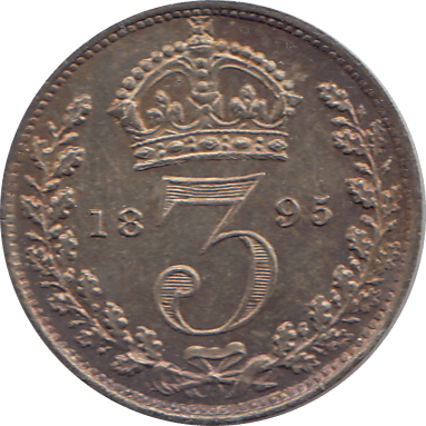 1895 MAUNDY THREEPENCE ( UNC ) - Maundy Coins - Cambridgeshire Coins