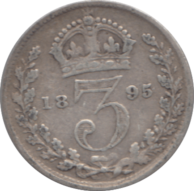 1895 SILVER THREEPENCE ( FINE ) - Threepence - Cambridgeshire Coins