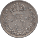 1895 SILVER THREEPENCE ( FINE ) - Threepence - Cambridgeshire Coins