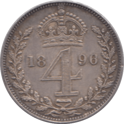 1896 MAUNDY FOURPENCE ( GVF ) - Maundy Coins - Cambridgeshire Coins