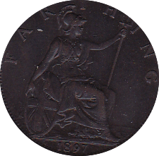 1897 FARTHING ( EF ) B - Farthing - Cambridgeshire Coins