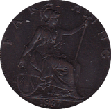 1897 FARTHING ( EF ) B - Farthing - Cambridgeshire Coins