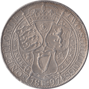 1897 FLORIN ( EF ) - FLORIN - Cambridgeshire Coins