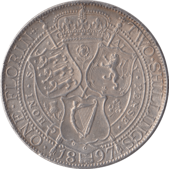 1897 FLORIN ( EF ) - FLORIN - Cambridgeshire Coins