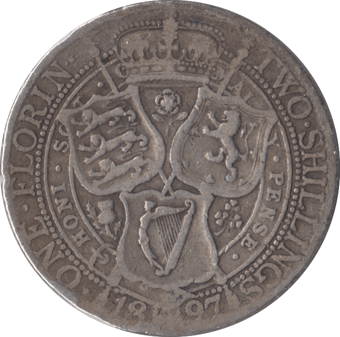 1897 FLORIN ( FINE ) - FLORIN - Cambridgeshire Coins