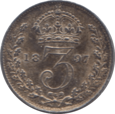 1897 MAUNDY THREEPENCE ( AUNC ) - Maundy Coins - Cambridgeshire Coins