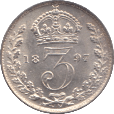 1897 MAUNDY THREEPENCE ( UNC ) - Maundy Coins - Cambridgeshire Coins