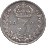 1897 MAUNDY THREEPENCE ( VF ) - Maundy Coins - Cambridgeshire Coins