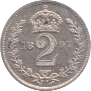 1897 MAUNDY TWOPENCE ( AUNC ) - Maundy Coins - Cambridgeshire Coins