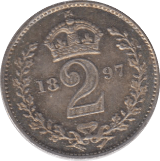 1897 MAUNDY TWOPENCE ( UNC ) - Maundy Coins - Cambridgeshire Coins