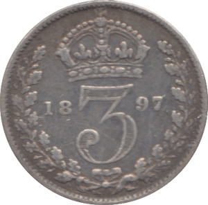 1897 SILVER THREEPENCE ( FINE ) - Threepence - Cambridgeshire Coins