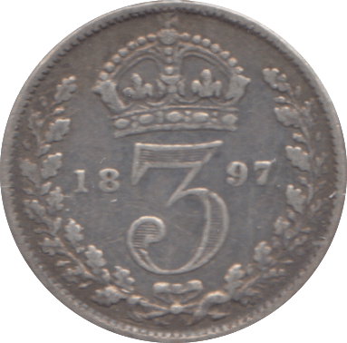 1897 SILVER THREEPENCE ( FINE ) - Threepence - Cambridgeshire Coins